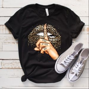 Leopard lips tee